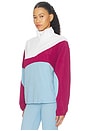 view 2 of 4 Half-zip Tennis Pullover in Raspberry Rave, Dreamy Blue, & White