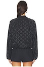 view 5 of 6 Monogram Satin Track Jacket in Black