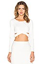 view 1 of 3 Surreal Silence Wrap Crop Top in White