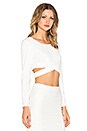 view 2 of 3 Surreal Silence Wrap Crop Top in White