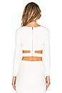 view 3 of 3 Surreal Silence Wrap Crop Top in White