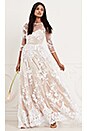 view 4 of 4 ROBE DE SOIRÉE AVEC JUPE TRANSPARENTE ET BRODÉE in White