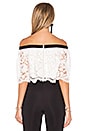 view 3 of 4 Haltered Lace Crop Top in White