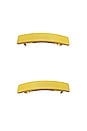 view 1 of 1 Genuine Leather Rectangle Barrette in South Beach Yellow