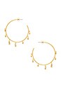 view 2 of 2 The Scattered Gem Statement Hoops in 14K Antique Gold