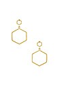 view 1 of 2 The Hammered Hex Statement Earrings in Gold