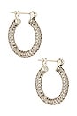 view 1 of 2 Pave Baby Skinny Amalfi Hoops in Silver