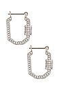 view 2 of 2 Pave Carabiner Hoops in Silver
