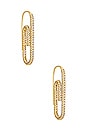 view 1 of 2 Pave Paper Clip Earrings in Gold