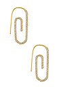 view 2 of 2 Pave Paper Clip Earrings in Gold