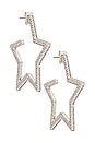 view 1 of 3 Pave Star Hoops in Silver