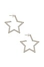 view 2 of 3 Pave Star Hoops in Silver