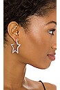 view 3 of 3 Pave Star Hoops in Silver