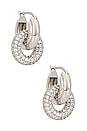view 1 of 3 Pave Interlock Hoops in Silver