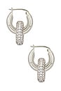 view 2 of 3 Pave Interlock Hoops in Silver