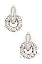 view 3 of 3 Pave Interlock Hoops in Silver