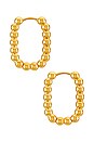 view 2 of 2 The Beaded Chain Link Huggies in Gold