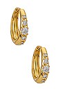 view 1 of 2 The Stone Geneva Hoops in Gold
