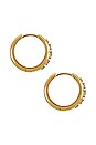 view 2 of 2 The Stone Geneva Hoops in Gold