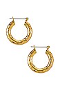 view 2 of 2 The Hammered Baby Amalfi Hoops in Gold