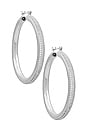 view 1 of 3 Pave Stripe Amalfi Hoops in Silver