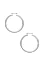 view 2 of 3 Pave Stripe Amalfi Hoops in Silver