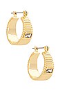 view 1 of 3 Francois Ridged Hoops in Gold