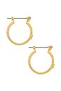 view 3 of 3 Francois Ridged Hoops in Gold