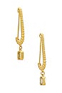 view 2 of 3 Francois Safety Pin Earrings in Gold
