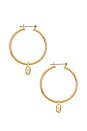 view 2 of 3 X For Love & Lemons Bezel Heart Charm Hoops in Gold