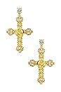 view 1 of 2 BOUCLES D'OREILLES CROIX THE ROSA in Gold