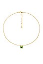 view 1 of 2 Bezel Pendant Necklace in Bright Green & Gold