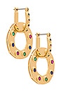 view 1 of 3 The Royale Stone Statement Earrings in Gold