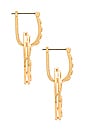 view 2 of 3 The Royale Stone Statement Earrings in Gold