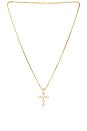 view 1 of 2 Rosette Cross Necklace in Gold