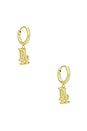 view 1 of 3 Mlb Dodgers Logo Charm Hoops in Gold