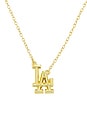 view 2 of 3 Mlb Dodgers Logo Charm Necklace in Gold