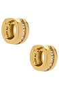 view 1 of 3 The Pave Stripe Monaco Huggies in Gold