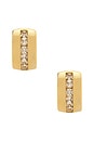 view 3 of 3 The Pave Stripe Monaco Huggies in Gold