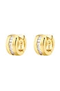 view 4 of 4 The Pave Stripe Monaco Huggies in Gold