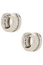 view 1 of 3 The Pave Stripe Monaco Huggies in Silver