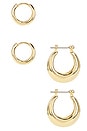 view 2 of 3 Pave Wave Huggies Set in Gold