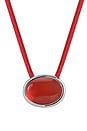 view 2 of 2 Sunset Stone Cord Necklace in Red & Silver