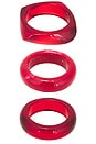 view 4 of 9 The Formentera Bangle Set in Red