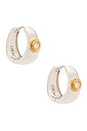 view 1 of 3 The Luna Bezel Hoops Earring in Silver