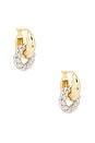 view 1 of 3 The Two Tone Rope Interlocked Hoops in Gold