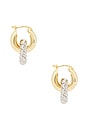 view 2 of 3 The Two Tone Rope Interlocked Hoops in Gold