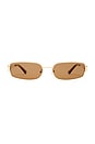 view 1 of 3 The Ryan Sunglasses in Gold & Brown Mono Polarised