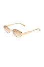 view 2 of 3 The Boston Sunglasses in Gold & Tan Grad