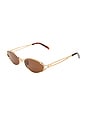 view 2 of 3 СОЛНЦЕЗАЩИТНЫЕ ОЧКИ THE PALOMA in Gold & Brown Mono